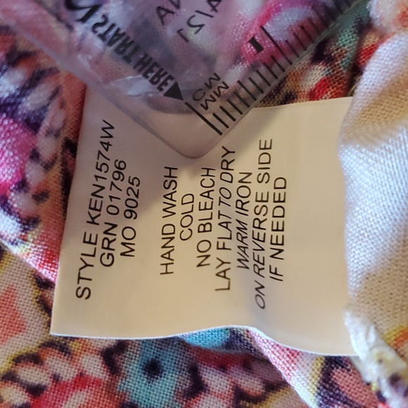 Plus Size Anthropologie Fig and Flower Long Blouse Womens 1X Floral Pockets - Picture 9 of 11